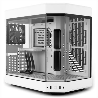 CASE HYTE Y60, x3 Tempered glass (panoramic), 3x 120mm fans, w/riser 4.0 cable, USB 3.2 Type C, White, CS-HYTE-Y60-WW