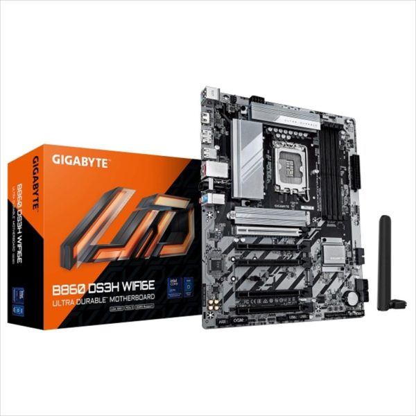 MB 1851 B860 DS3H WIFI6E GIGABYTE, 4xDDR5 9066MHz(OC), PCIex16 5.0, 4xPCIex1 4.0, 2xM.2, 4xSATAIII, DP, HDMI, 2.5GbE LAN, WIFI6E, BT 5.3