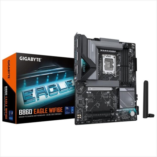 MB 1851 B860 EAGLE WIFI6E GIGABYTE, 4xDDR5 9066MHz(OC), PCIex16 5.0, 2xPCIex1 4.0, 3xM.2, 4xSATAIII, DP, HDMI, 2.5GbE LAN, WIFI6E, BT 5.3